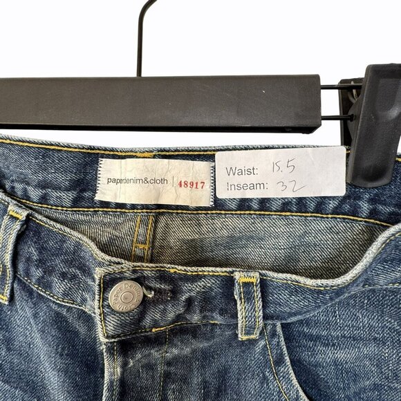 Paper denim & Cloth 100% Cotton Distressed Bootcut Blue Jeans Size 29 Casual Y2K - Picture 4 of 8